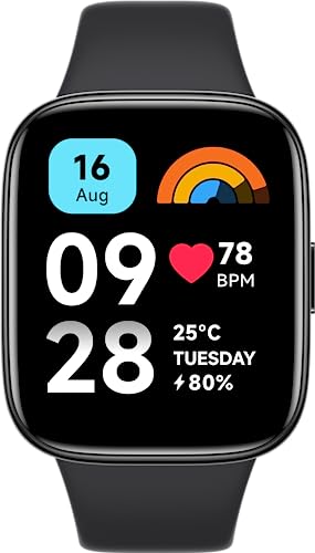 Xiaomi Redmi Watch 3 Active - Llamadas Bluetooth, Pantalla LCD de 1,83”, Monitor de frecuencia cardíaca, 100 Modos Deportivos, hasta 12 días de autonomía, Negro (Versión ES + 3 años de garantía)