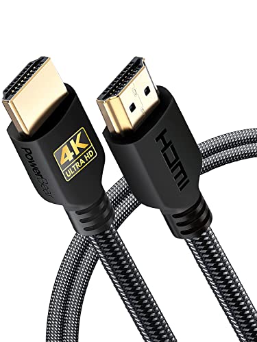 PowerBear Cable HDMI 4K 2 m | Alta velocidad, nylon trenzado y conectores de oro, 4K @ 60Hz, Ultra HD, 2K, 1080P, ARC y CL3 Clasificado | para el ordenador portátil, monitor, PS5, Xbox One y más